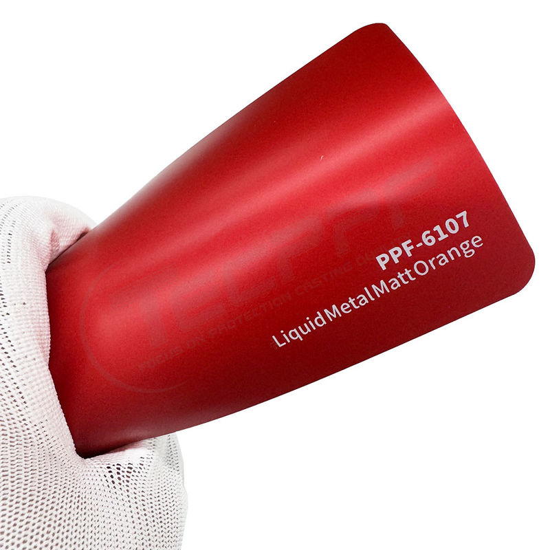 PPF-6107 Liquid Metal Matte Orange Color Paint Protector Film auto-curativo
