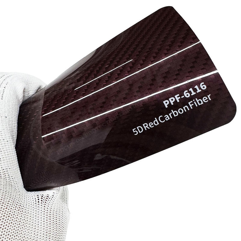 PPF-6116 Vermelho 8mil Cores Fibra de Carbono Ppf Filme Protector UV
