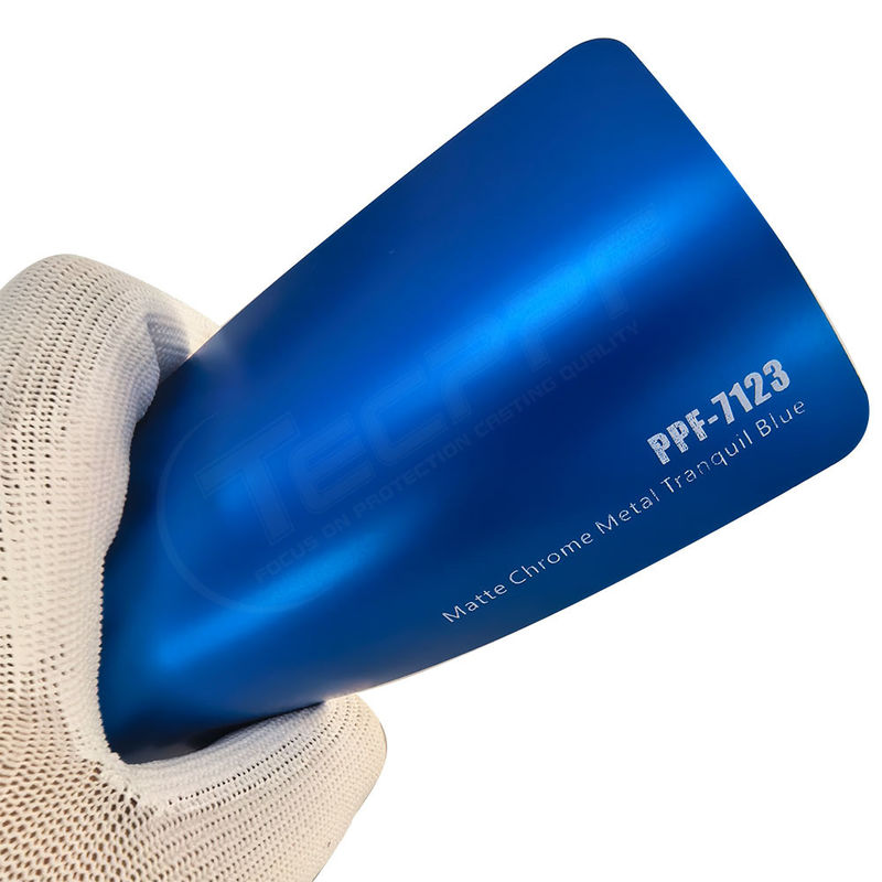 PPF-7123 Matte Chrome Metal Tranquil Blue Color Paint Protector Film Para Riscos de Carros