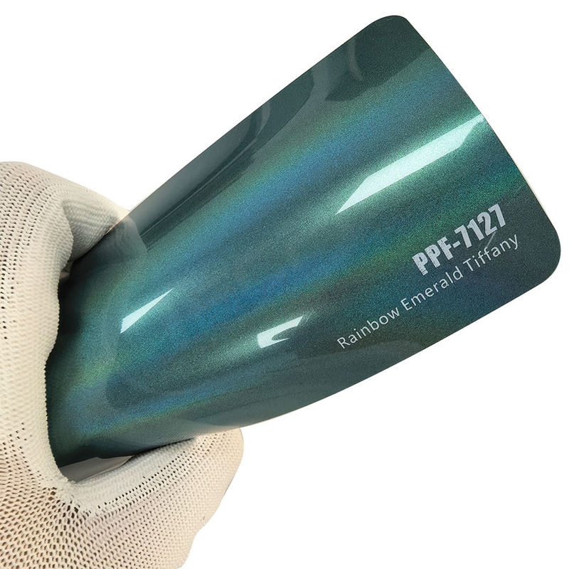 PPF-7127 Película de Proteção de Tinta de Cor Azul Esmeralda Arco-íris para Riscos de Carros