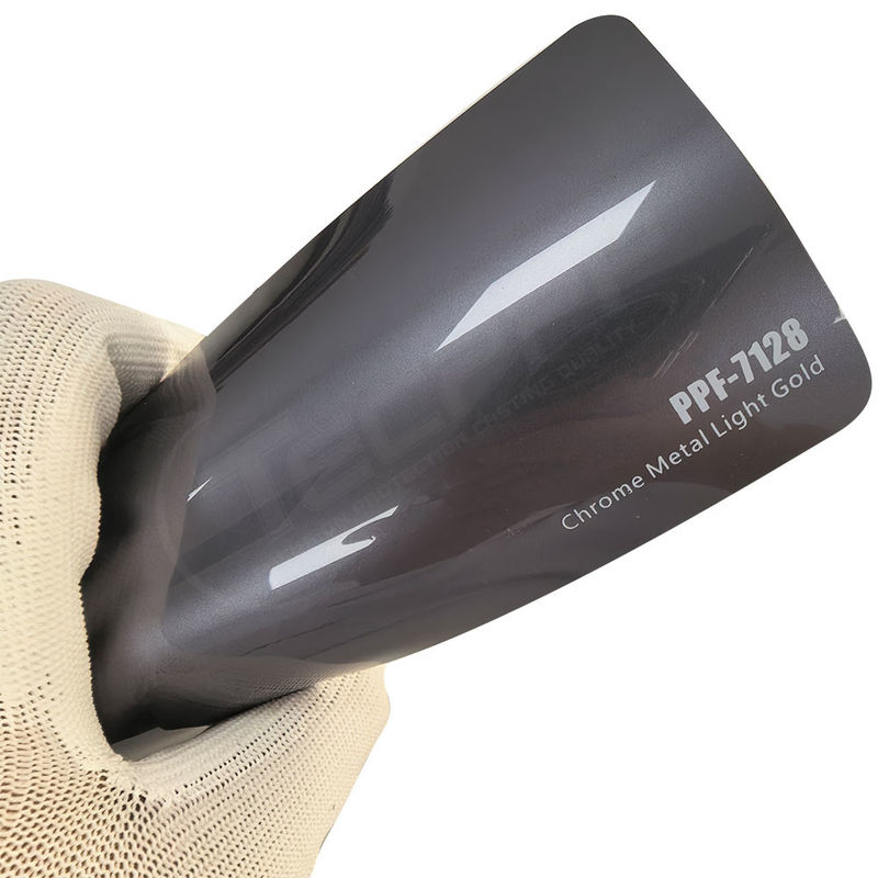 PPF-7128 Cromo Metal Luz Ouro Cor Pintura Proteção Película Para Carrancagem