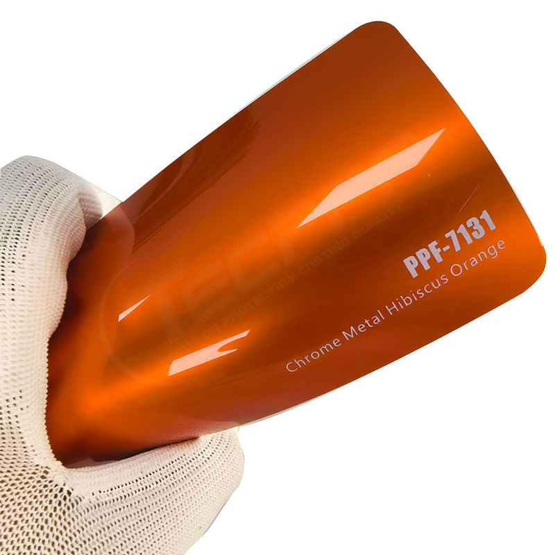 PPF-7131 Cromo Metal Hibisco Cor Laranja Pintura Proteção Película Para Riscos de Carro
