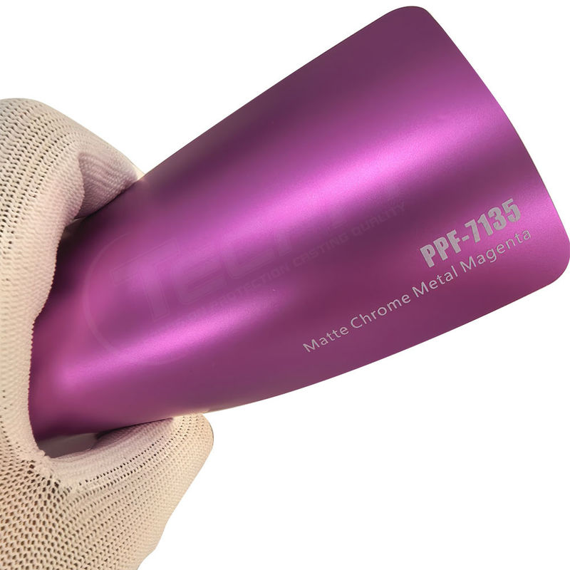 PPF-7135 Matte Chrome Metal Magenta Color Paint Protection Film Para Riscos de Carros